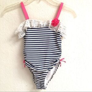 Penelope Mack striped one piece bathing suit 6X